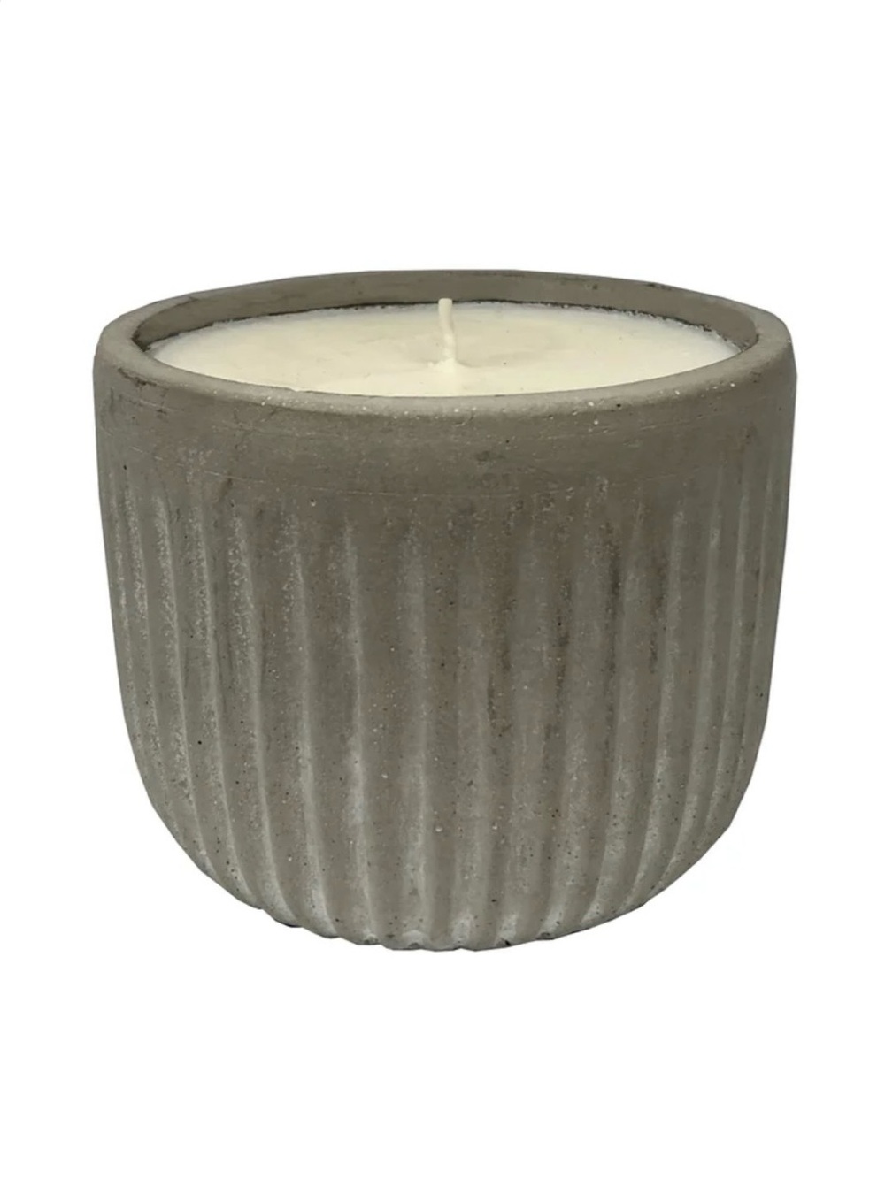 K. Hall Studio Grooved Cement Citronella Outdoor Candle - Picture 2 of 5